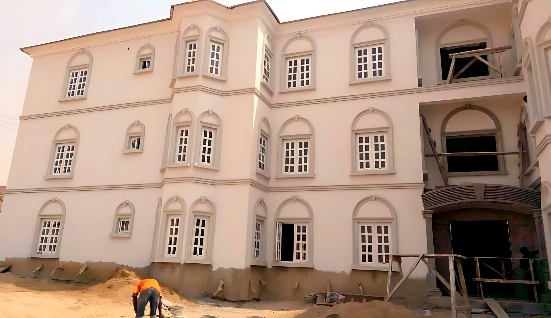 Three-storey building nearing completion